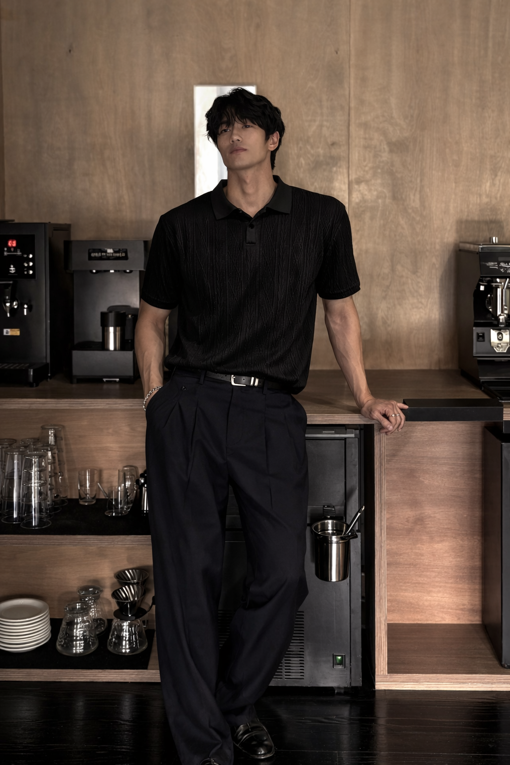 Men’s Jacquard Polo Shirt — Soft, Breathable, Casual to Business Ready