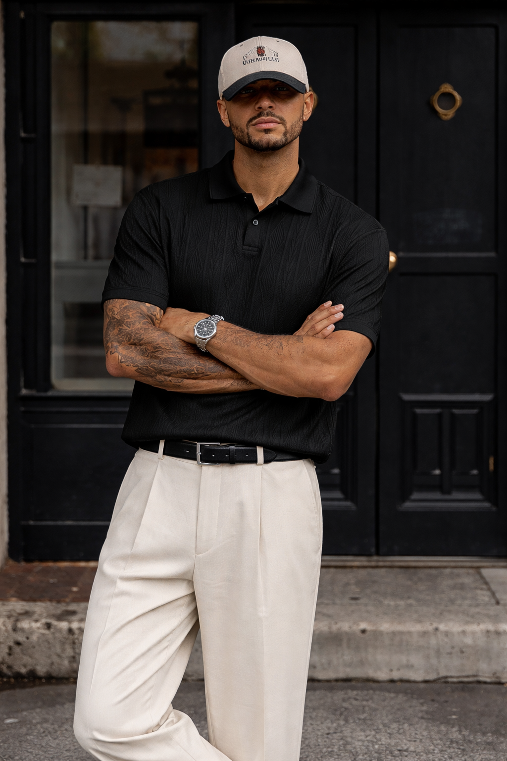 Men’s Jacquard Polo Shirt — Soft, Breathable, Casual to Business Ready