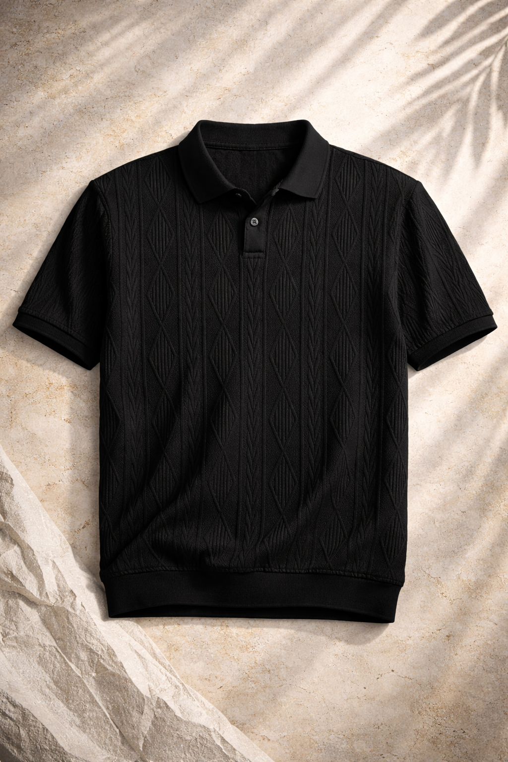 Men’s Jacquard Polo Shirt — Soft, Breathable, Casual to Business Ready