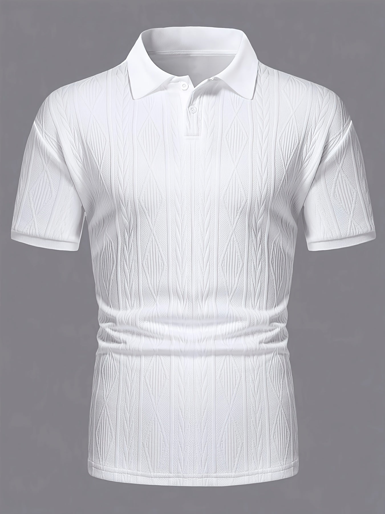 Men’s Jacquard Polo Shirt — Soft, Breathable, Casual to Business Ready